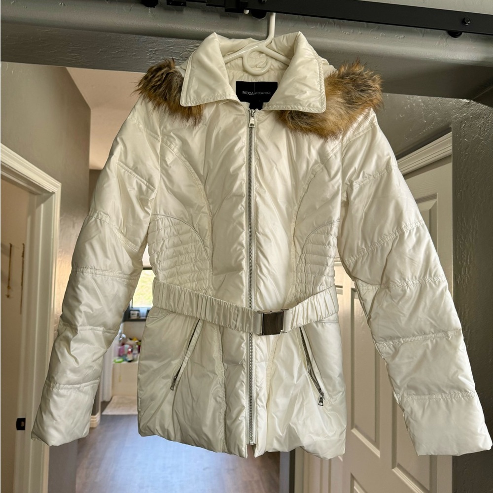 Off-white Down Jacket with removable hood